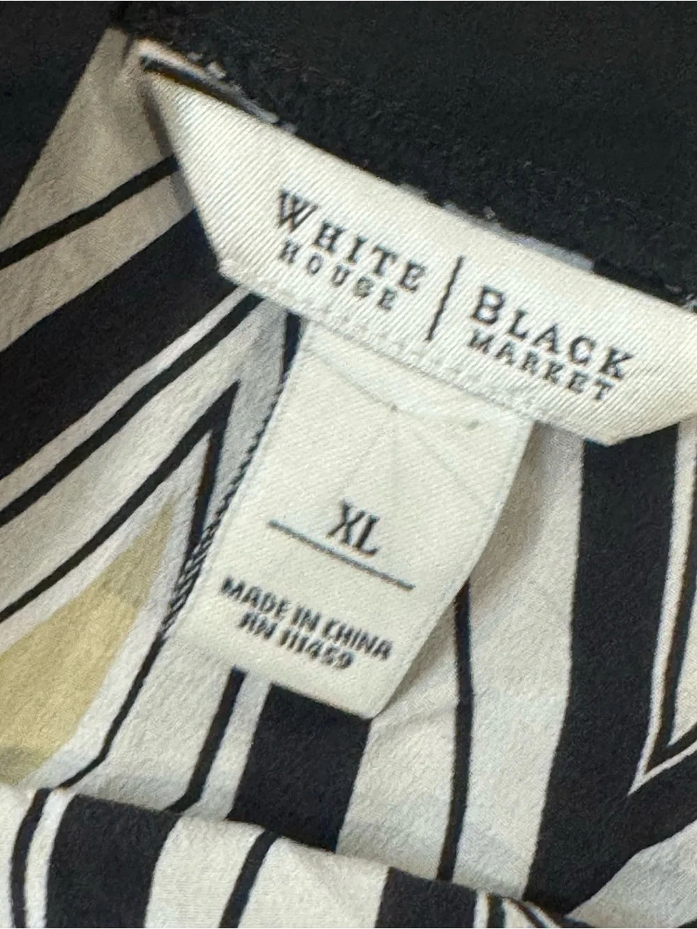 White House Black Market Black, White Geometric Print Camisole - Picture 4 of 6